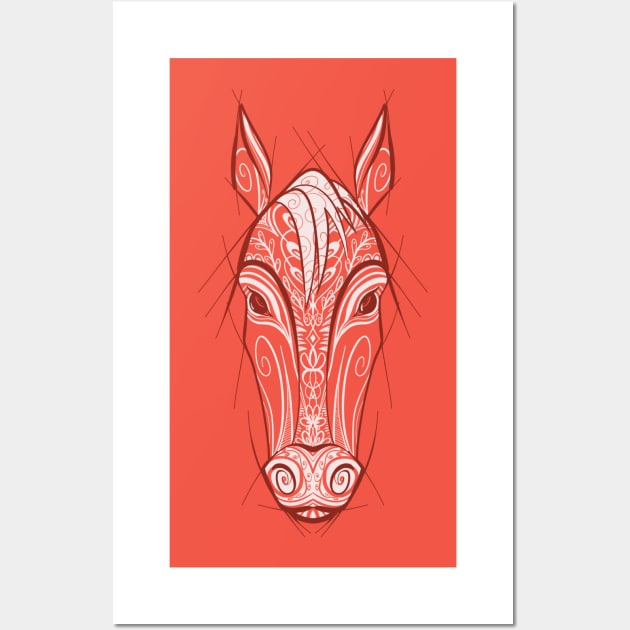 Horse - Chinese Zodiac - Animal Drawing Wall Art by Red Fody